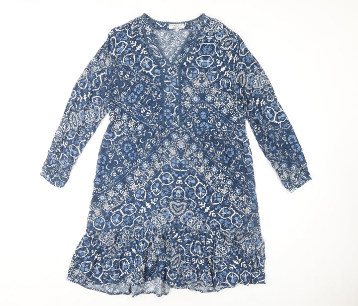 Cerulean Women's Blue Paisley Shift Dress S