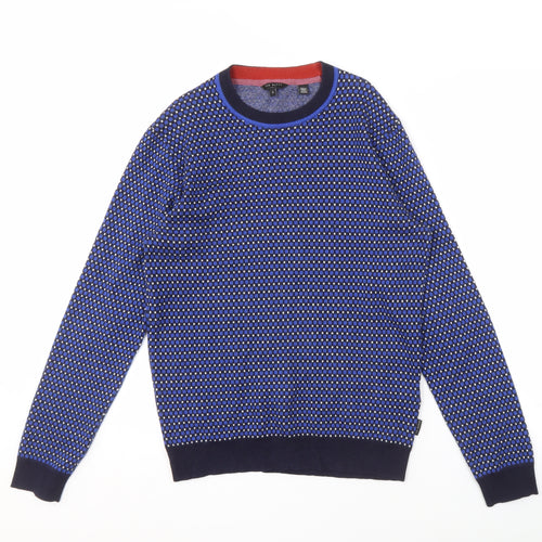 Ted Baker Men's Blue Geometric Pullover Jumper S