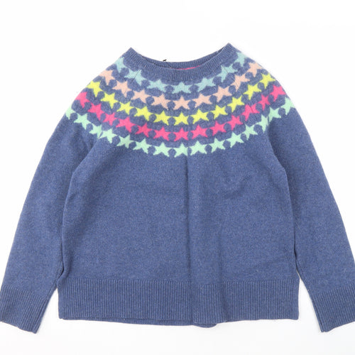 White Stuff Women's Blue Star Pullover, Size 16, Lambswool Blend