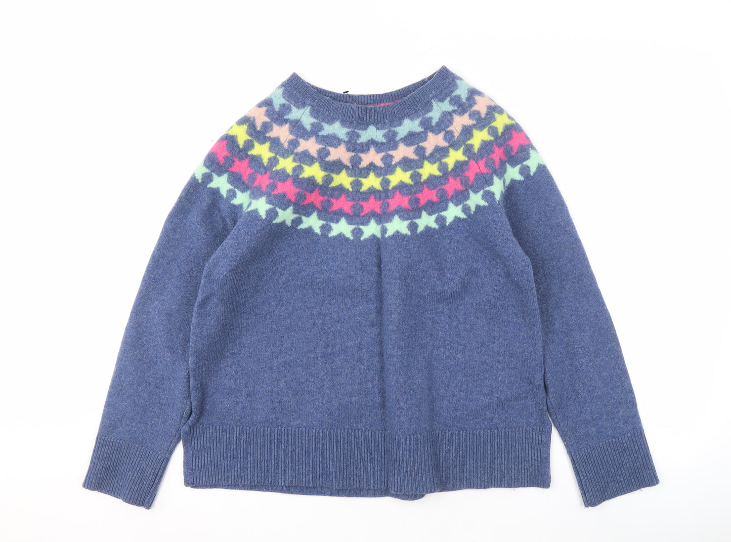 White Stuff Women's Blue Star Pullover, Size 16, Lambswool Blend