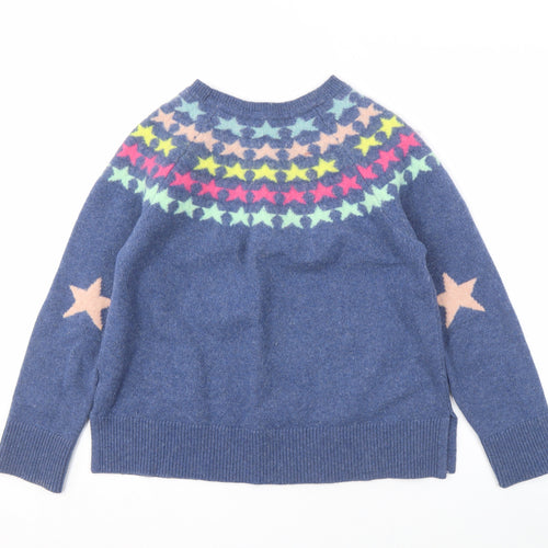 White Stuff Women's Blue Star Pullover, Size 16, Lambswool Blend