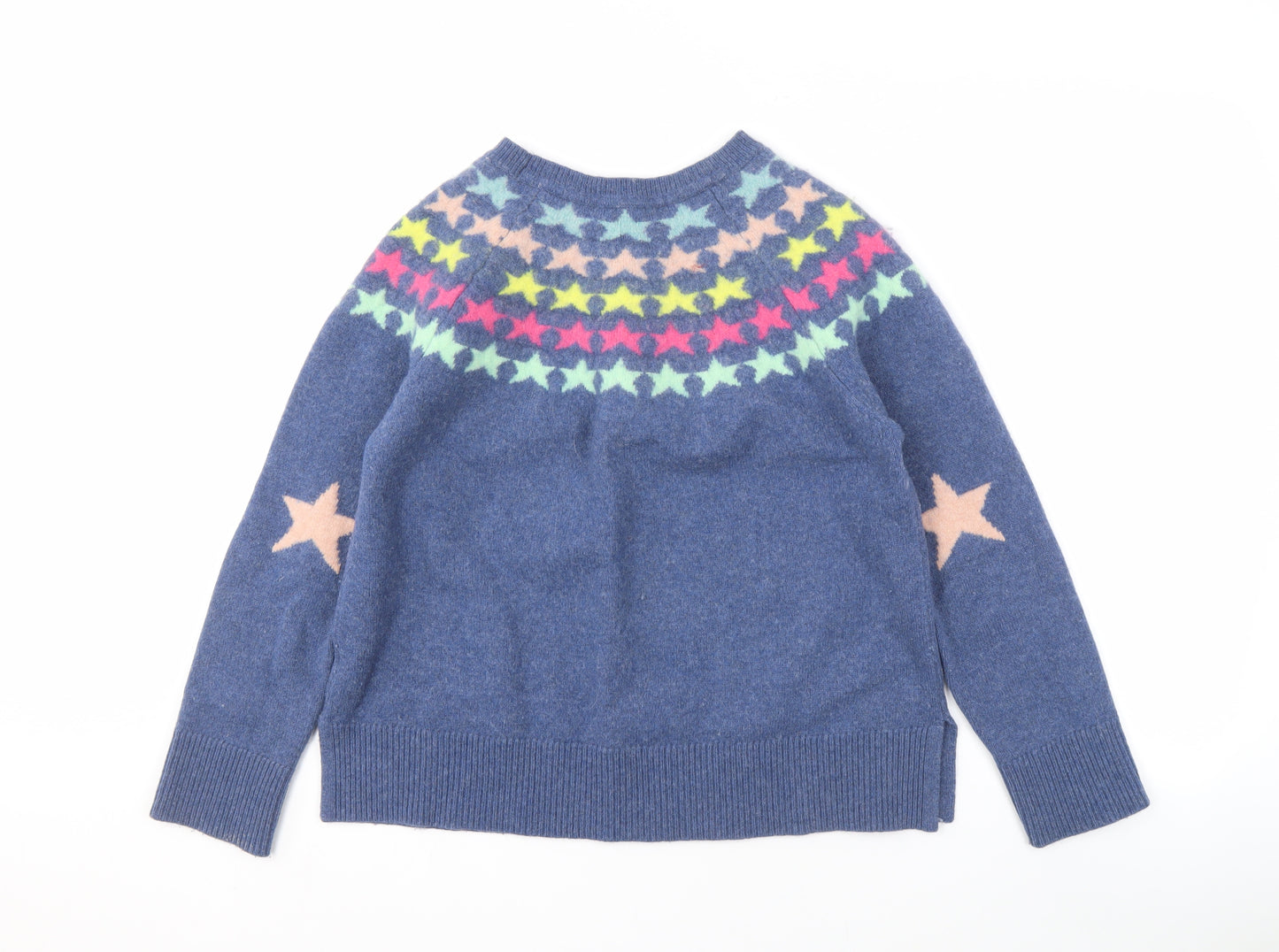 White Stuff Women's Blue Star Pullover, Size 16, Lambswool Blend