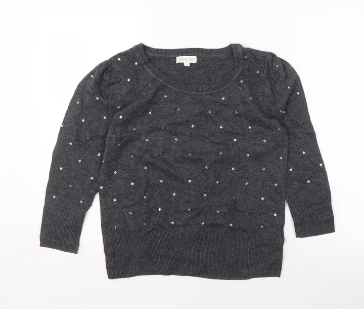 Monsoon Women's Grey Pullover Jumper, Size M, Crew Neck