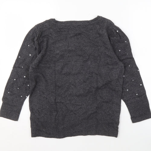 Monsoon Women's Grey Pullover Jumper, Size M, Crew Neck
