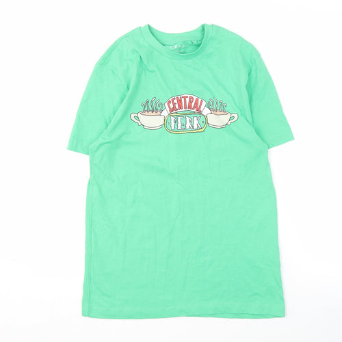 FRIENDS Unisex Green XS Basic T-Shirt Casual Lightweight