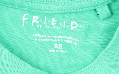 FRIENDS Unisex Green XS Basic T-Shirt Casual Lightweight