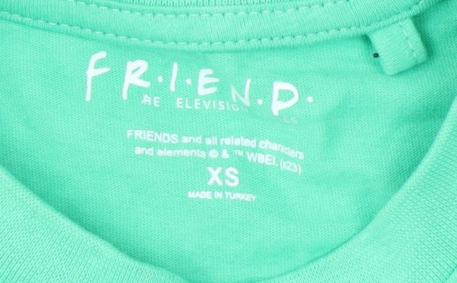 FRIENDS Unisex Green XS Basic T-Shirt Casual Lightweight