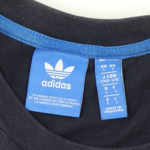 Adidas Men's Blue T-Shirt L Crew Neck Jersey