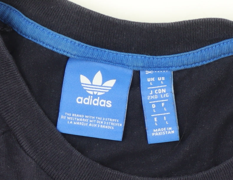 Adidas Men's Blue T-Shirt L Crew Neck Jersey