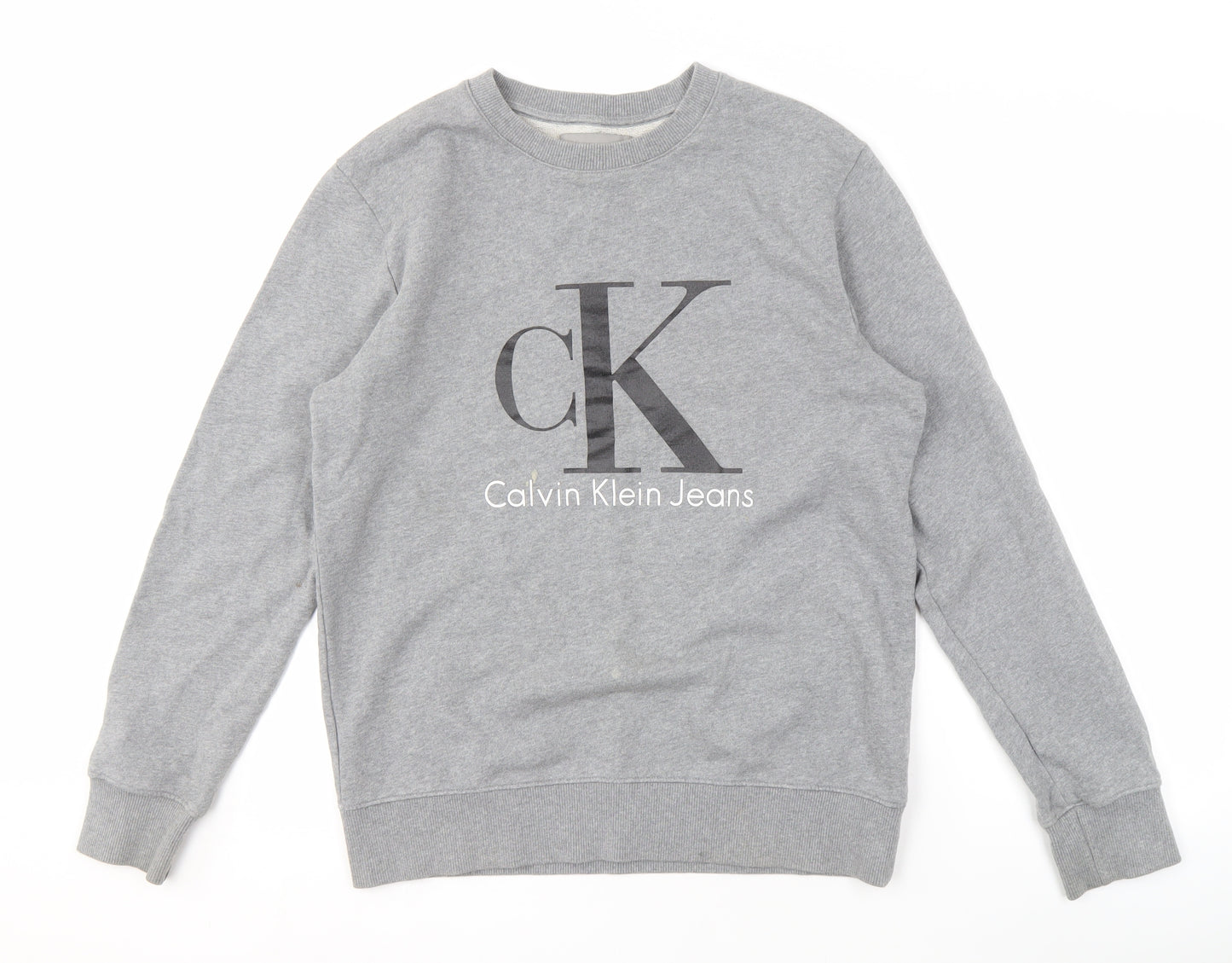 Calvin Klein Men's Grey Sweatshirt M Pullover Logo