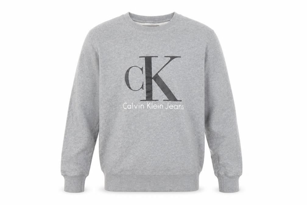 Calvin Klein Men's Grey Sweatshirt M Pullover Logo