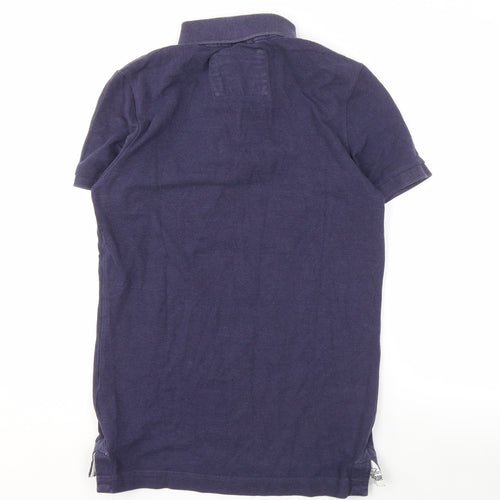 Superdry Men's Navy Cotton Polo Shirt M Pockets