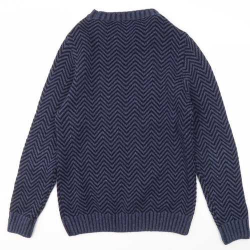 Lyle and Scott Men's Blue Pullover Jumper Size S