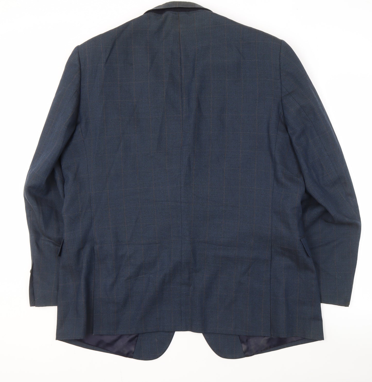 Jaeger Men's Blue Check Suit Jacket 48R Regular Fit
