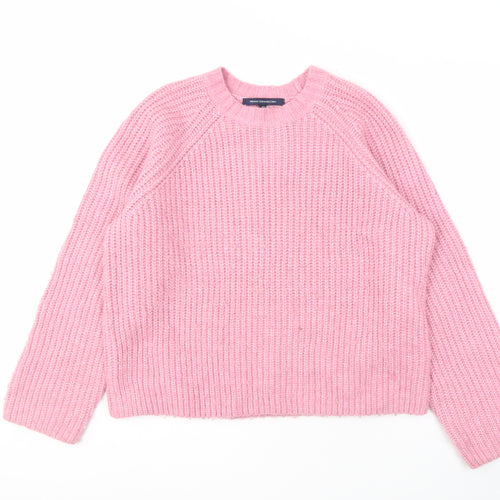 French Connection Women's Pink XS Chunky-Knit Jumper