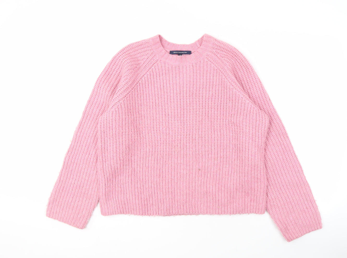 French Connection Women's Pink XS Chunky-Knit Jumper