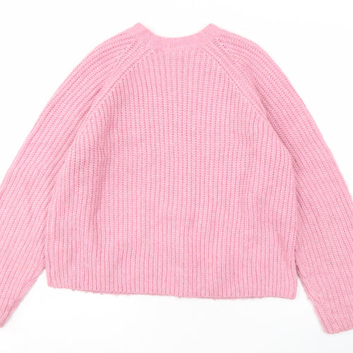 French Connection Women's Pink XS Chunky-Knit Jumper