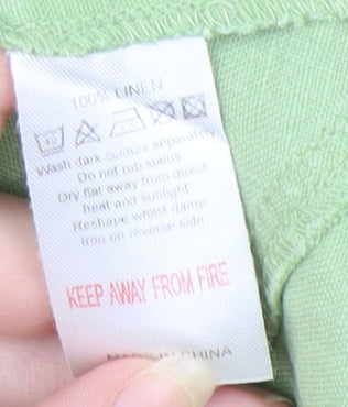 Monsoon Women's Green Linen A-Line Midi Skirt Size 14