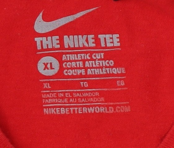 Nike Men's XL Red Athletic Crew Neck Graphic Tee