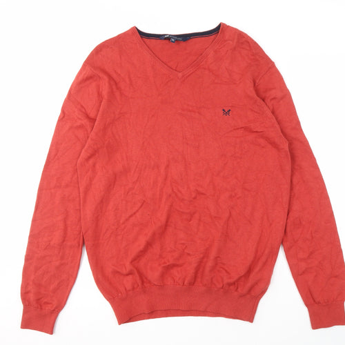 Crew Clothing Company Men's Red XL V-Neck Pullover