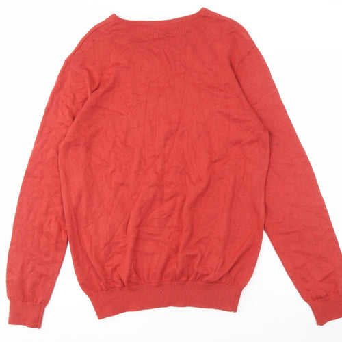 Crew Clothing Company Men's Red XL V-Neck Pullover