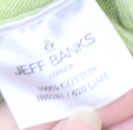 Jeff Banks Men's Green S V-Neck Cotton Pullover Jumper