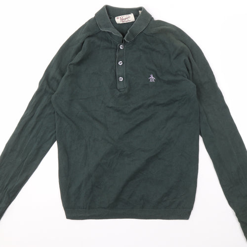 Penguin by Munsingwear Men's Green Henley Jumper