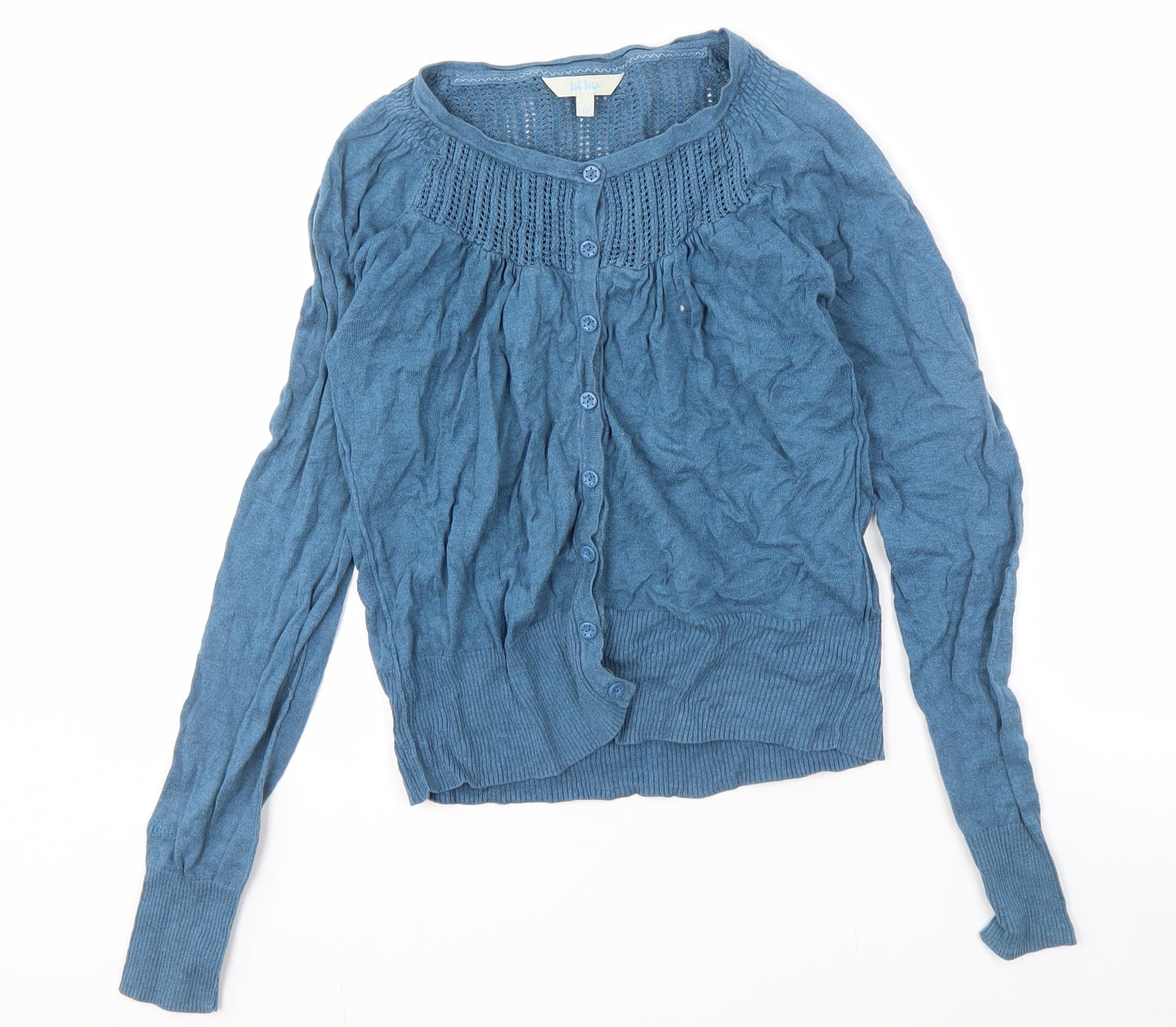 Fat Face Women's Blue Cardigan Size 10 Cotton Knit