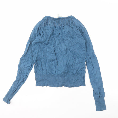 Fat Face Women's Blue Cardigan Size 10 Cotton Knit