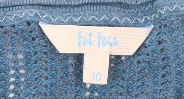 Fat Face Women's Blue Cardigan Size 10 Cotton Knit
