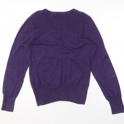 Minnow Women's Purple Henley Jumper Size 12