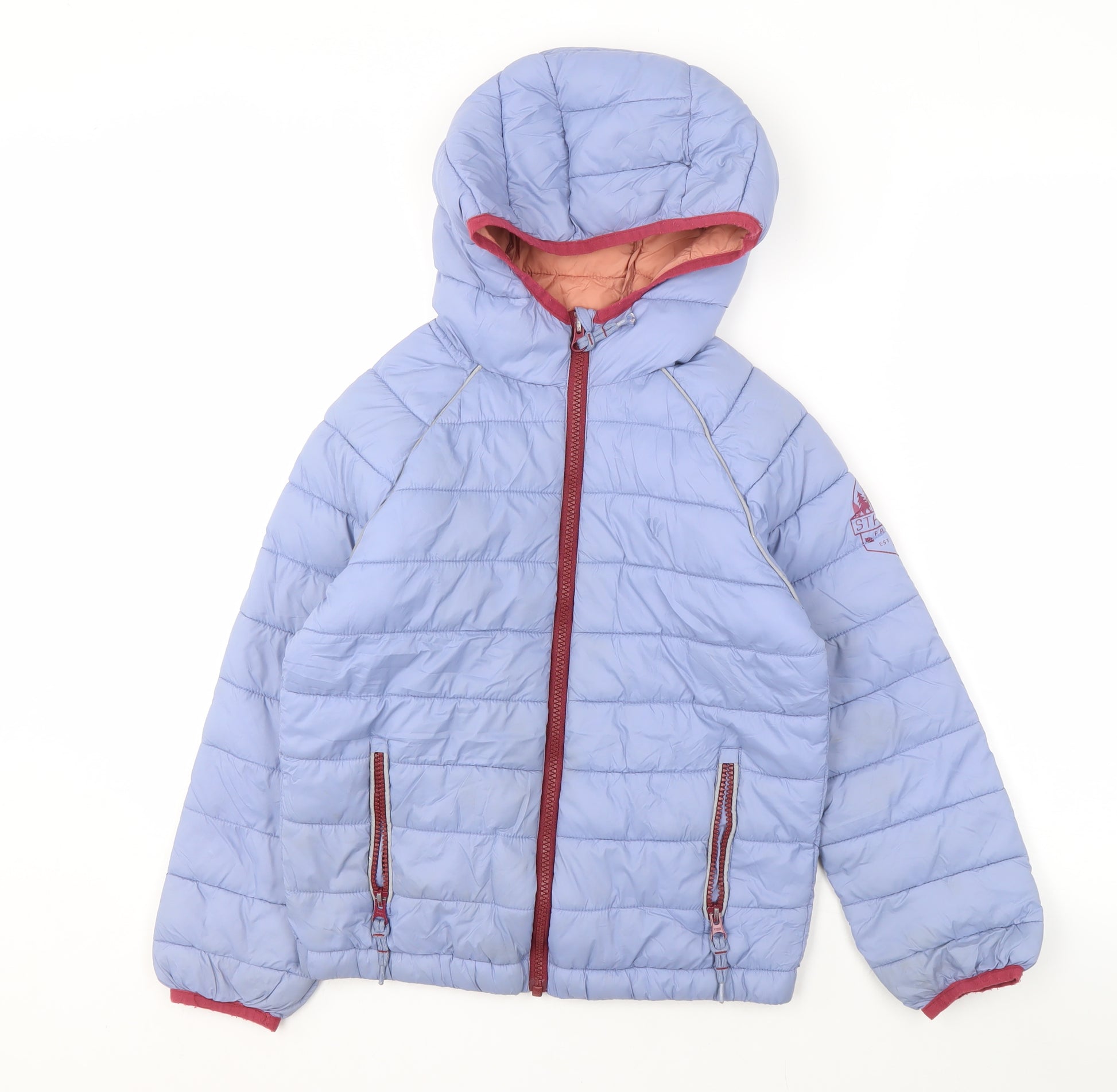 FatFace Boys Blue Puffer Jacket 8-9 Years Hooded Lightweight – Preworn