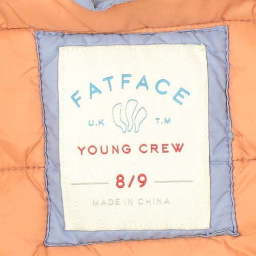 FatFace Boys Blue Puffer Jacket 8-9 Years Hooded Lightweight