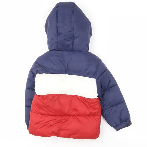 DKNY Boys' Colourblock Puffer Jacket, Hooded, Size 4 Plus