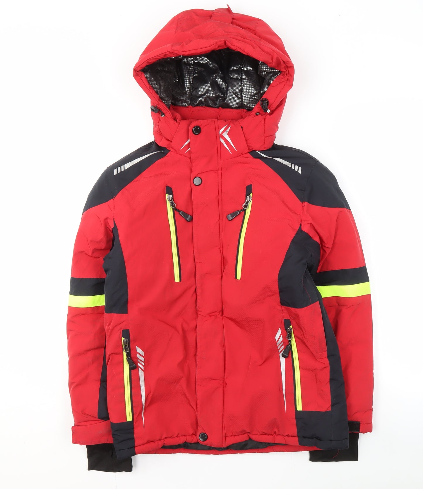Zhong Guo Hu Boys Red Hooded Puffer Jacket