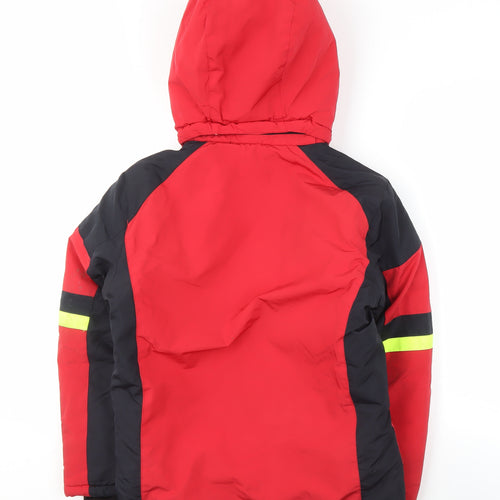 Zhong Guo Hu Boys Red Hooded Puffer Jacket