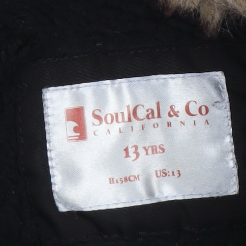 SoulCal & Co Boys Black Puffer Jacket 13 Years Hooded