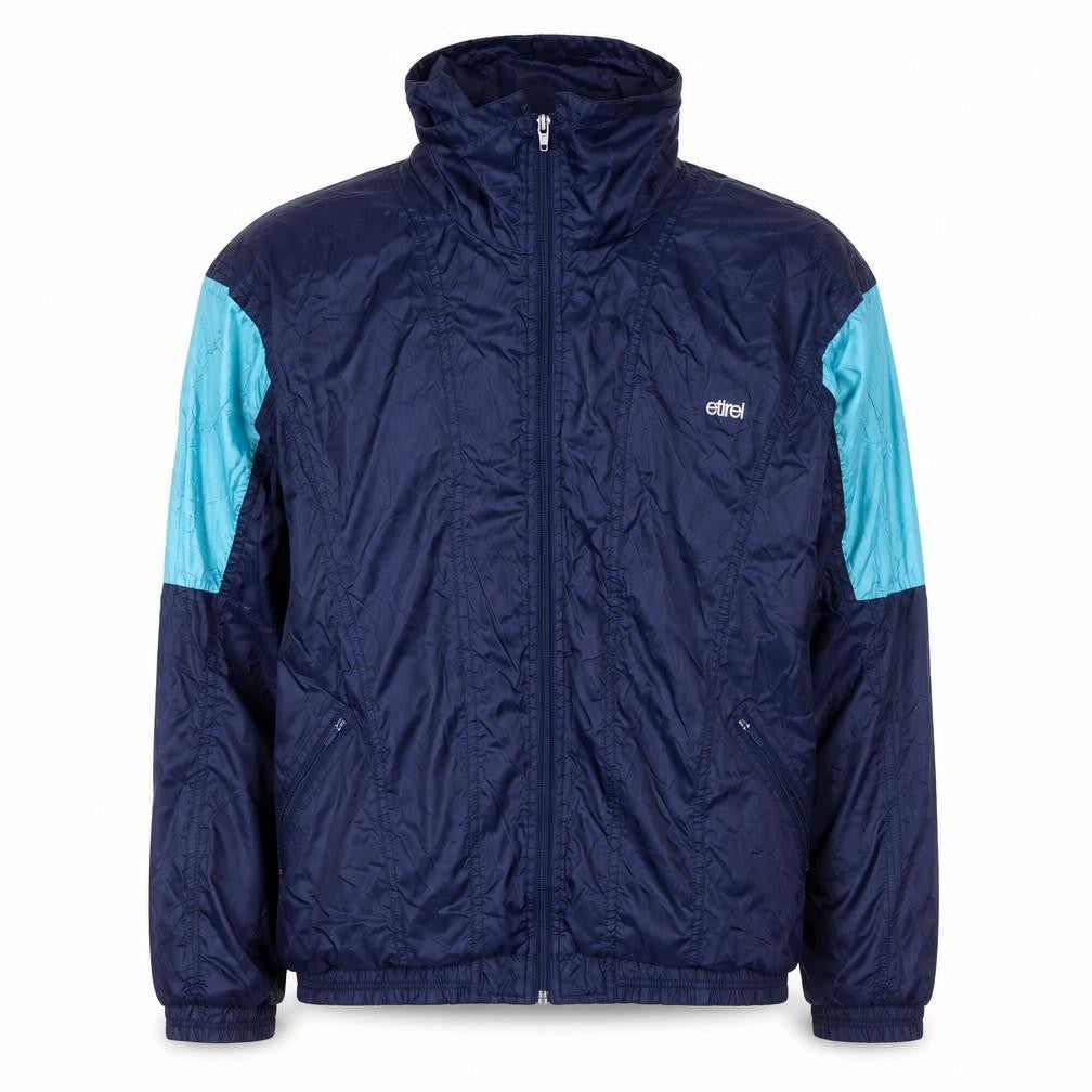 Front view of Etirel Men's Blue Windbreaker Jacket, size 44