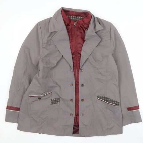 Paul Mauerner Women's Grey Jacket, Size 18, Button Accent