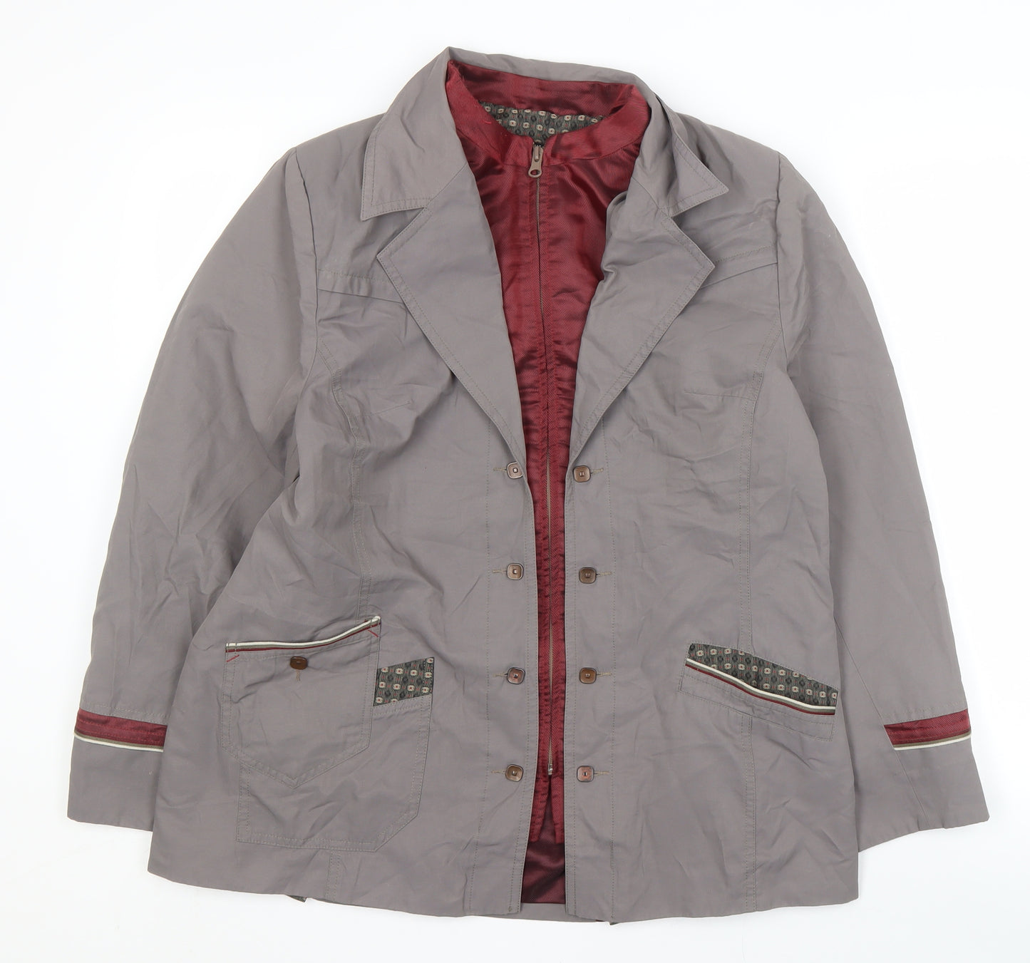Paul Mauerner Women's Grey Jacket, Size 18, Button Accent