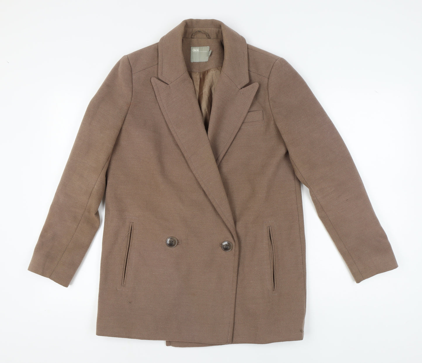 ASOS Women's Brown Mid-Length Overcoat Size 10