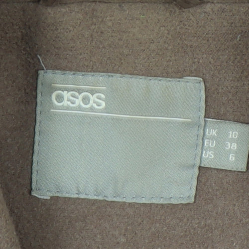 ASOS Women's Brown Mid-Length Overcoat Size 10