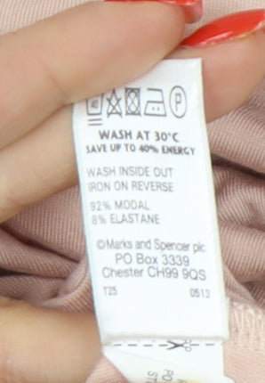 Marks and Spencer Women's Pink Boat Neck Top, Size 16