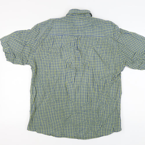 Next Men's M Blue Check Short Sleeve Shirt