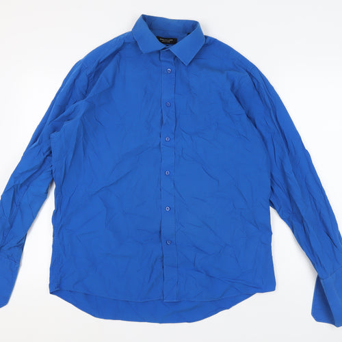 Dehavilland Men's Blue Formal Dress Shirt Size 43 - Elegant & Modern