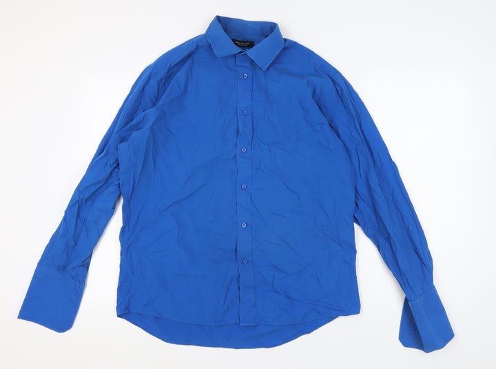 Dehavilland Men's Blue Formal Dress Shirt Size 43 - Elegant & Modern