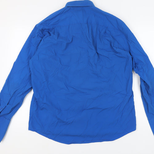 Dehavilland Men's Blue Formal Dress Shirt Size 43 - Elegant & Modern