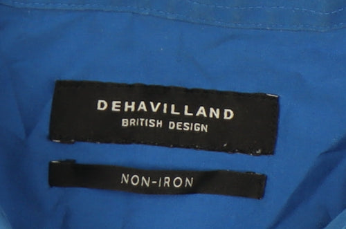 Dehavilland Men's Blue Formal Dress Shirt Size 43 - Elegant & Modern