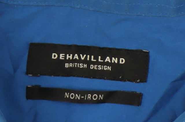 Dehavilland Men's Blue Formal Dress Shirt Size 43 - Elegant & Modern