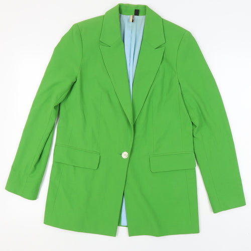 Topshop Women's Green Blazer UK 10 Regular Fit